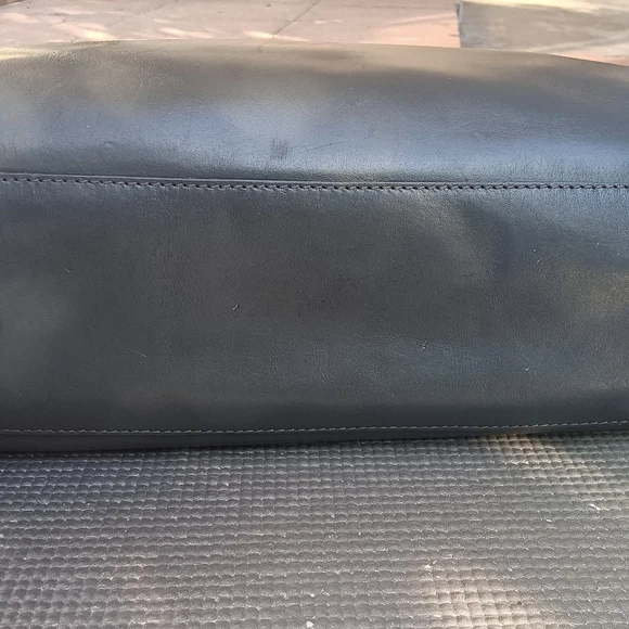 Tory Burch Dark Gray Genuine Leather Top Handle Frame Hinge Top Satchel Bag - Picture 7 of 13